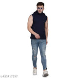 Cotton sleeveless cut-sleeve t-shirt, elegant style for men, India origin