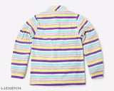 Acrylic striped long sleeve sweater for girls (9-10, 11-12 years), India origin