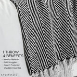 Striped cotton throw, TARANTARAN brand, 50x60 inches for cozy home living
