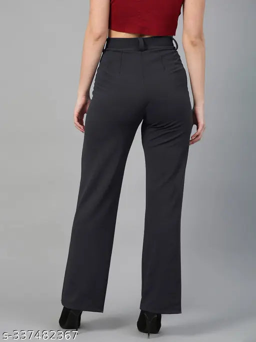 Cotton blend solid net trousers for women, comfortable and fabulous, size 26, India-made