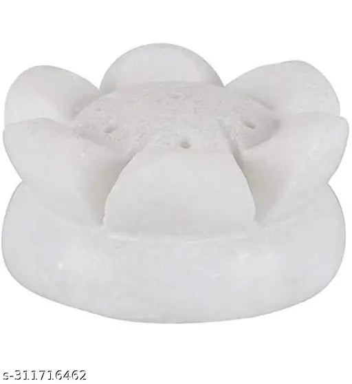 Marble handcrafted incense holder set, 2 pieces, 5x4x4cm each. Indian marble agarbatti stand for home decor