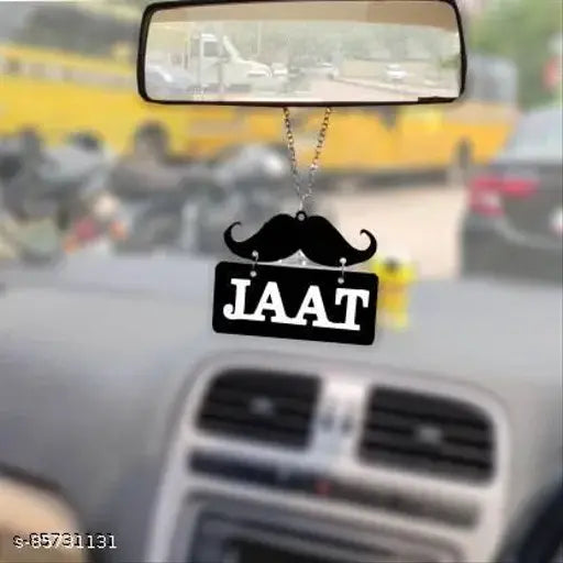 Indian car hanging Jaat with mooch, high-quality printed design for stylish automotive decor