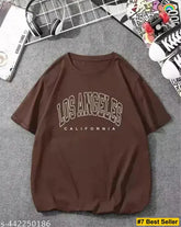 Trendy oversized printed cotton tee for women, vibrant and stylish