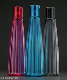 Transparent 1 liter Ruby ater fridge water bottles set of 6, ideal for kitchen, office, sports, school, traveling, and gym with Ruby caps. Multi-colored leak-proof plastic water bottles