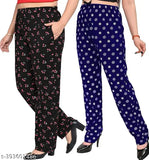 Soft cotton maxi length women's pajama pants with pockets, casual wear, India origin