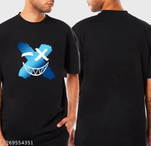 Classic cotton blend men's t-shirt, three-quarter sleeves, printed pattern. High-quality, affordable apparel for all sizes