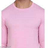 Indian-made, high-quality men's solid cotton blend full sleeve T-shirts (pack of 2)