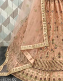 Embroidered net lehenga-choli set for women, Indian designer embroidery work