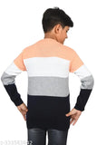 Dimsy Collection winter kids woolen sweater, colorblocked design in new colors for 8-12 years, made in India