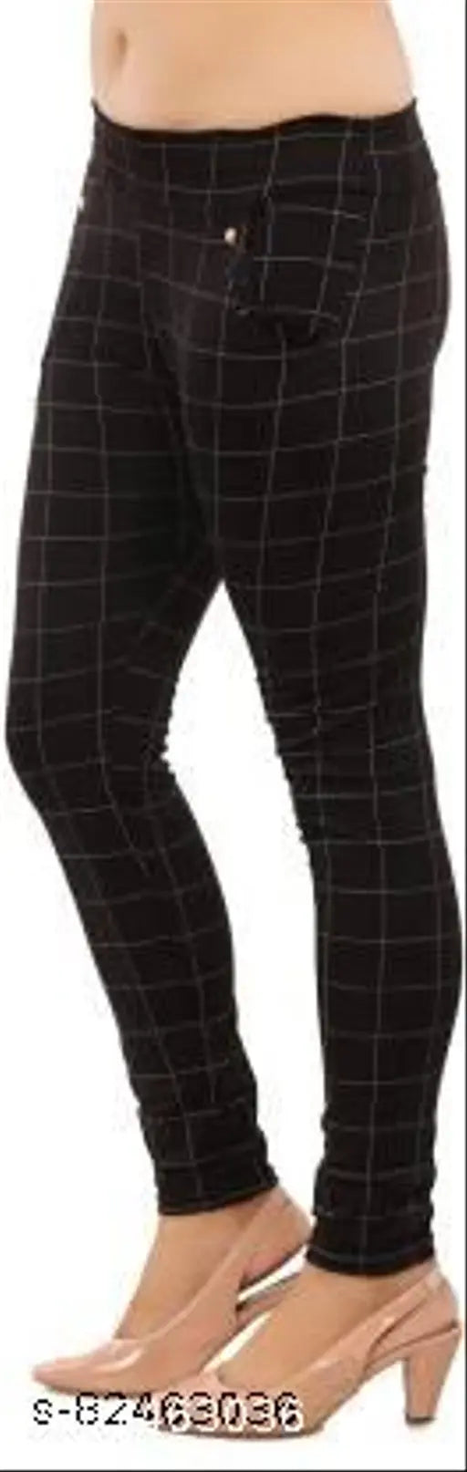Lycra checked net beautiful jeggings, women's fashionable 26-32 size