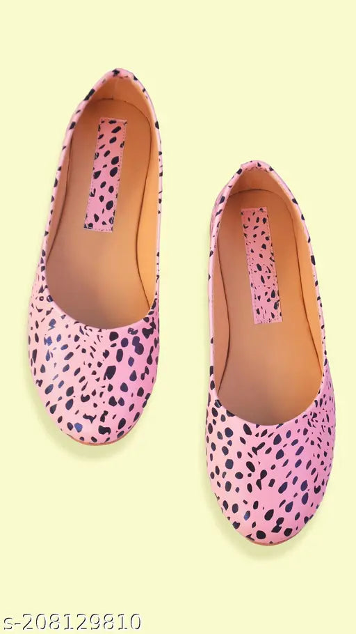 Synthetic DogPink bellies printed ballerinas, durable & comfortable shoes for stylish pet play