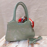 Synthetic print marble sling bag, two compartments, free size, trendy accessory for women & girls