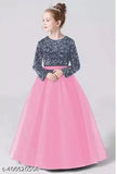 Embellished net kids tutu winter dress, long sleeves, size 5-6 years, Indian origin