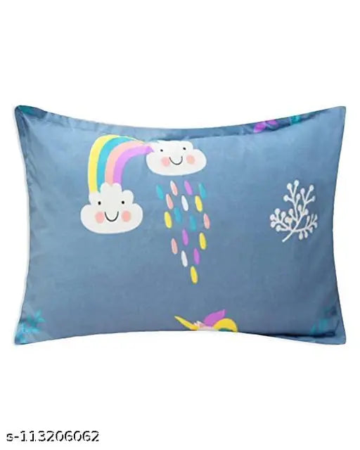 Indian Glace Cotton King Size Bed Sheets (90x100 inches), 180TC with Cartoon Pattern, perfect for year-round comfort and suitable for kids