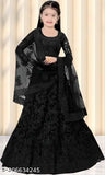 Style Hub Girls Net Semi-Stitched Lehenga Choli, embroidered top & net dupatta for traditional Indian wear, 3-15 years sizes, India origin