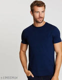 Colorblocked polycotton men's short sleeved t-shirt, size S (38 in), on model