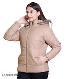 Nylon full sleeve women's jacket, solid pattern, long length, premium quality, Indian origin