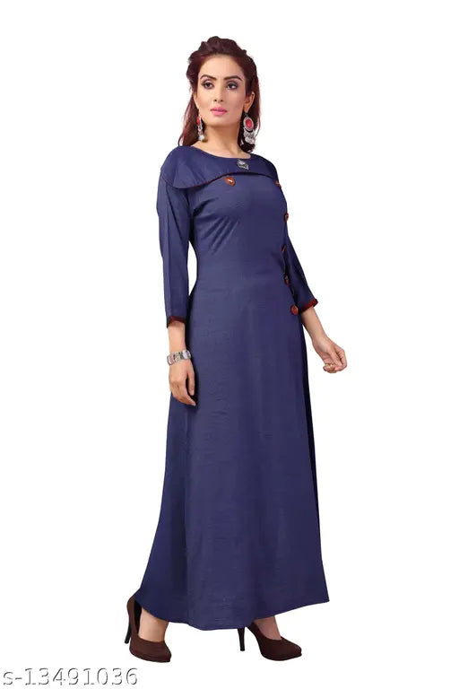 Rayon stitched kurti, solid combo, three-quarter sleeves, Madhuram Textiles Designer Kurti from India