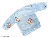 Keshuyoka Baby wool winter wear (03 months): printed 5pc set with bib, pajamas, top & cap