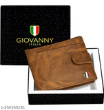 Black leather men's wallet, 4 compartments, faux leatherette, 5 card slot, solid pattern, crypto wallet on display