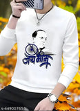 White Ambedkar printed polyester long sleeves t-shirt for boys and girls, India origin