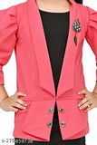 Pink acrylic blazer with black inner, Girls Western dress party wear, Indian fabric and machine washable