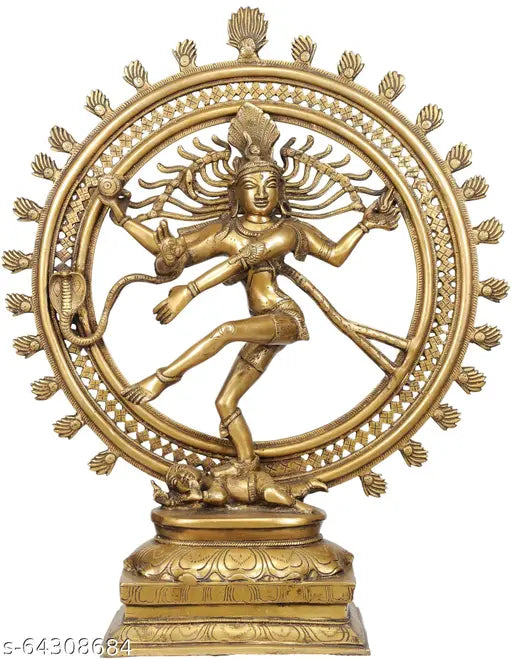 Pure brass Natraj Shiva God Idol (1kg), intricate dancing figure of divine deity from India