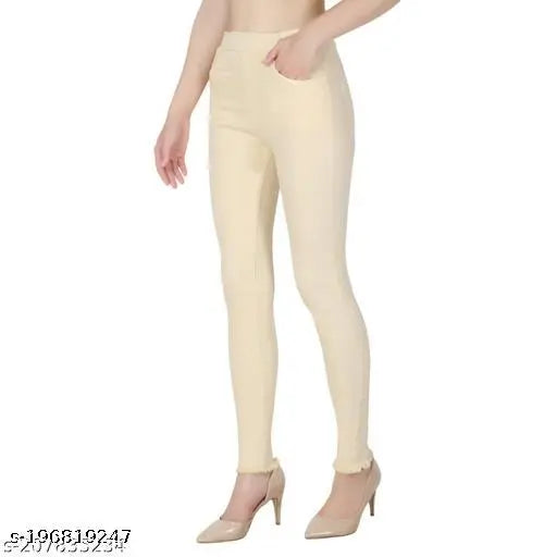 Elastic skin-tight denim Lycra blend jeans - dyed/washed, waist size 28-40in, length 37in, stylish denim wear for women