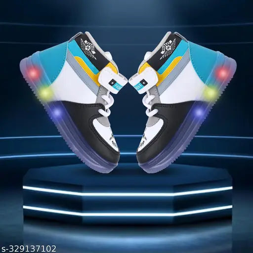 Glow C Green EVA LED casual shoes for kids' outdoor sports, ideal for parties & festivals