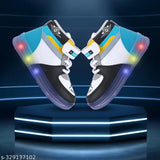 Glow C Green EVA LED casual shoes for kids' outdoor sports, ideal for parties & festivals