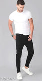 Elegant and fashionable black denim jeans for men, slim fit, stretchable, with curved pockets. Size 28/30/36. Indian brand
