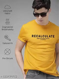 Men's trending cotton t-shirt with short sleeves and printed design, size S (38 in chest). Casual fashion for men from India