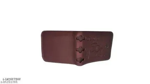 Textured canvas & leather bi-fold wallet for men, features 5 compartments and free size (10cm x 10cm). Perfect for daily essentials organization. Great gift for boys, men, friends, or husband