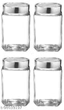 Transparent glass mixer jars, airtight with chrome lids (300ml set of 6) - perfect for pickles, spices, and preserves