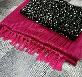 Viscose silk brassow saree with zari woven net, single free size Indian ethnic wear on mannequin