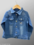Unisex denim jacket with NASA print, durable for kids aged 3-8 years, made in India