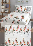 Heavy quality cotton floral flat sheets for summer, ideal for adults. Single bed with one pillow cover, superfine and 124 thread count. Made in India