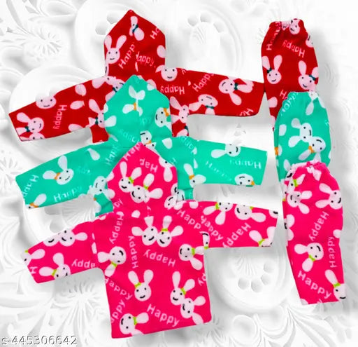 Funky winter self-cartoon print wool sweatshirts & hoodies set for kids in colorblocked styles by Roller Fabrications