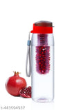 Red leakproof plastic DNkitch Fruit Infuse Water Bottle with infuser chamber for customized detox beverages, wide mouth opening, sports lid