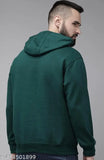 Glamorous fleece hooded sweatshirt for men, high-quality, solid color, XL (44in chest, 29in length)