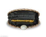 Striped net fabric Shall Design clutch purse, ideal for weekend parties and formal events. Large enough for phone, wallet, keys, and makeup. Made in India