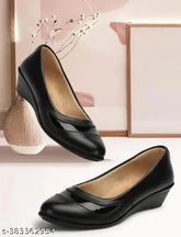 Black patent leather ballerinas by Laxmi Trace for women, solid design with slip-on fastening and back detail