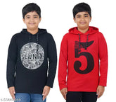 Long sleeve printed cotton sweatshirt for boys, vibrant design, 7-8 years size