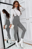 Trendy printed Lycra dungaree for women, long sleeves and high-waisted style