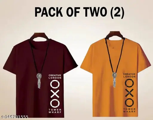 High quality premium cotton short sleeve gents printed t-shirts, 3 piece set in sizes S-XXL. Men's casual wear, India origin