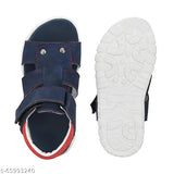 Blue leather and PVC Velcro closure casual sandals for kids, ideal for playtime
