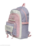 Colorblocked polyester unisex picnic backpack, ideal for school or college. Comes with two compartments for easy organization