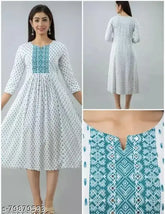 Rayon embroidered kurti, M_N Fashion, three-quarter sleeves, suitable for parties & daily wear, made in India
