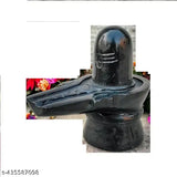 Black resin Shivaling religious idol for pooja or dashboard, suitable for table art