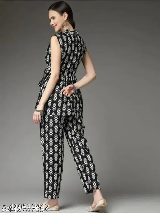 Women's rayon chord set, beautiful western style with short sleeves, Indian origin